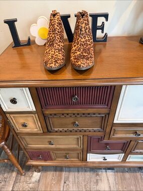 Coconuts by Matisse Tan Leopard Print Chelsea Booties